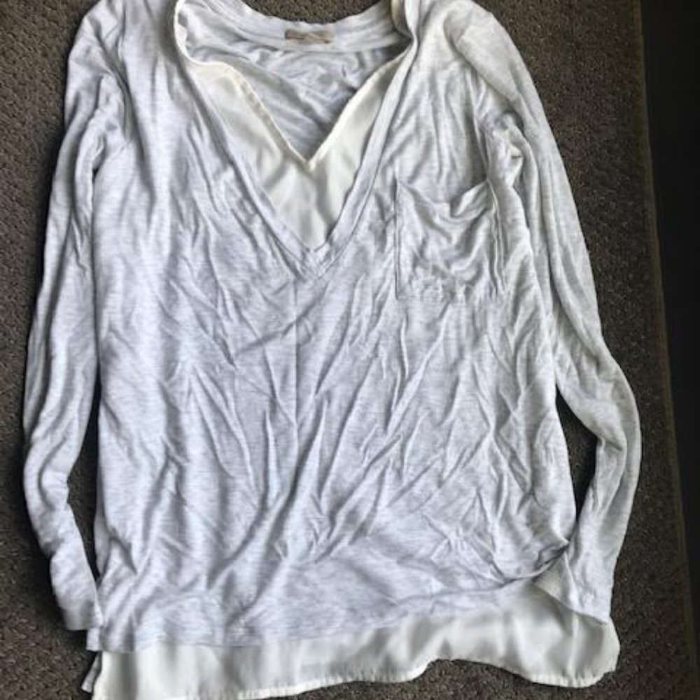 Grey/Cream Layered top (t-shirt)
